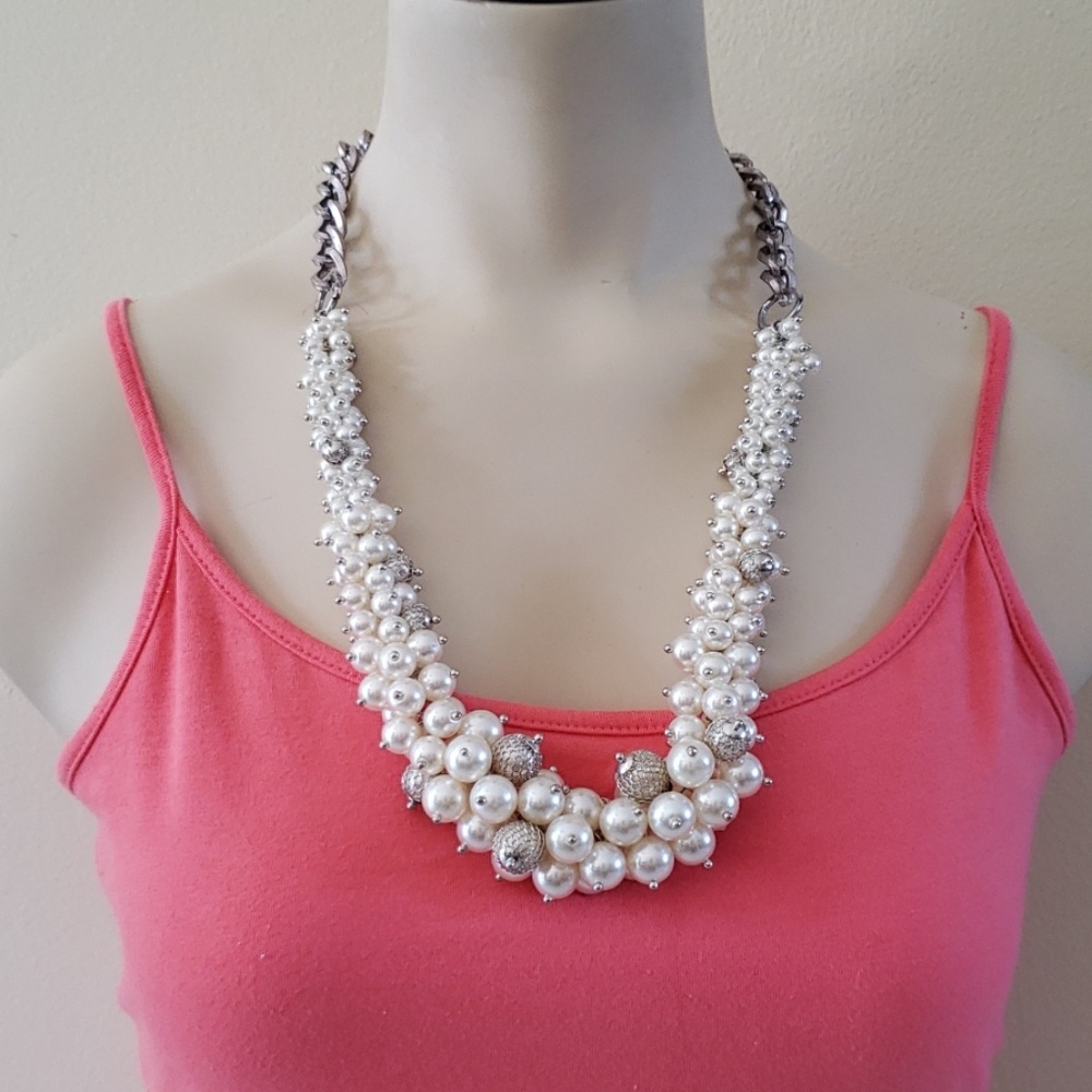 M. Haskell Faux Pearl Graduated Statement Necklace